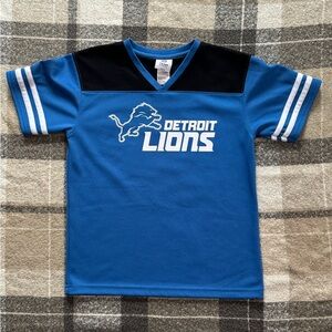 NFL Kids Blue and Black Lions Jersey EUC M 8/10